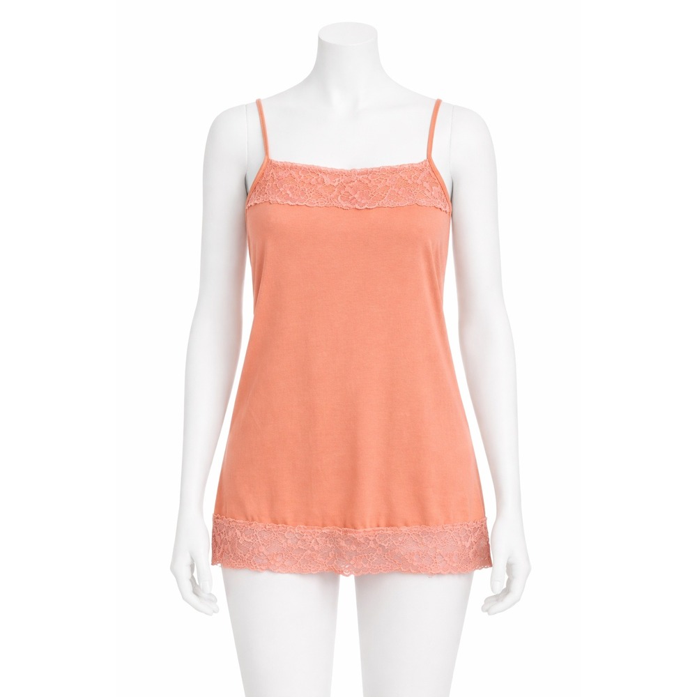 Maurices Peach Coral Lace Trim Camisole Tank Top Adjustable Strapsโ Y2K Medium